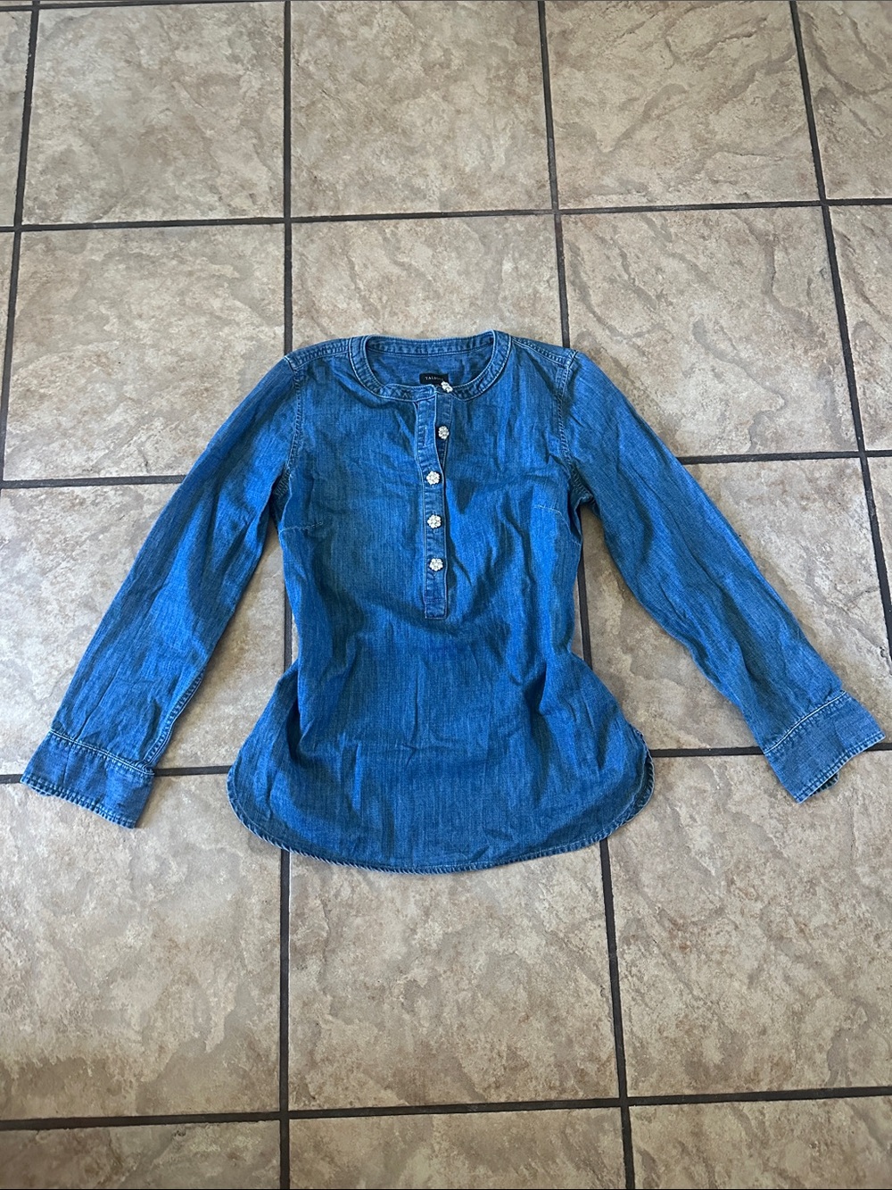 Talbots Embellished Everyday Denim Popover